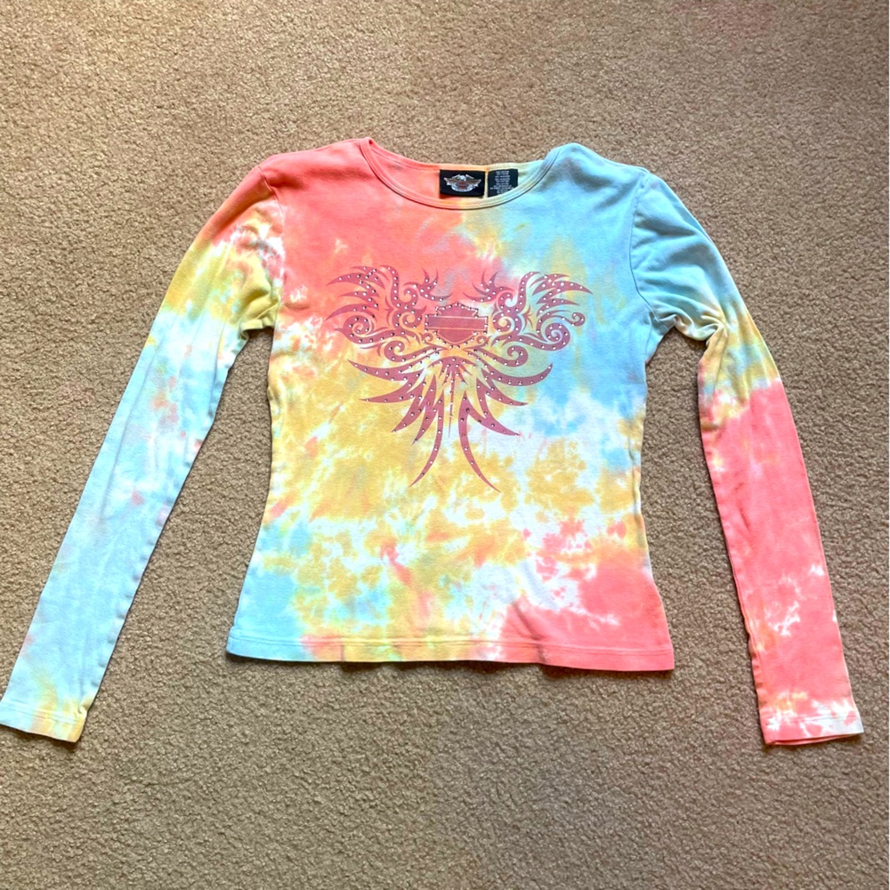 Vintage y2k 2005 Harley-Davidson Tie-Dye Long Sleeve Tee